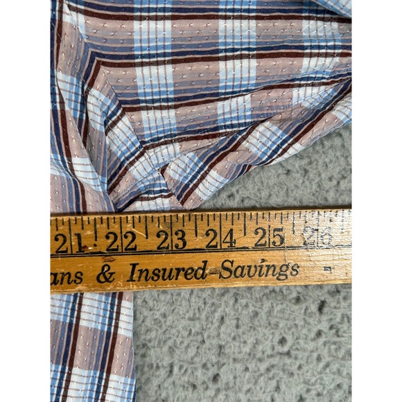 Tommy Bahama Shirt Men XL Long Sleeve Plaid Button Down Blue Silk Casual Beach - Picture 6 of 11